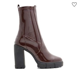 Aldo Brown Ilianna Patent Boots Size 11 NWOB